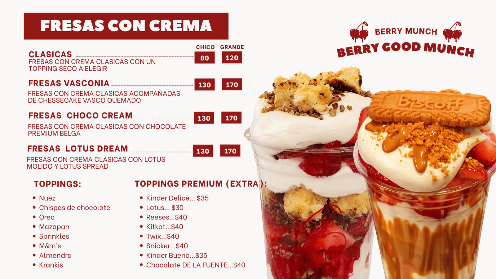 menu crema